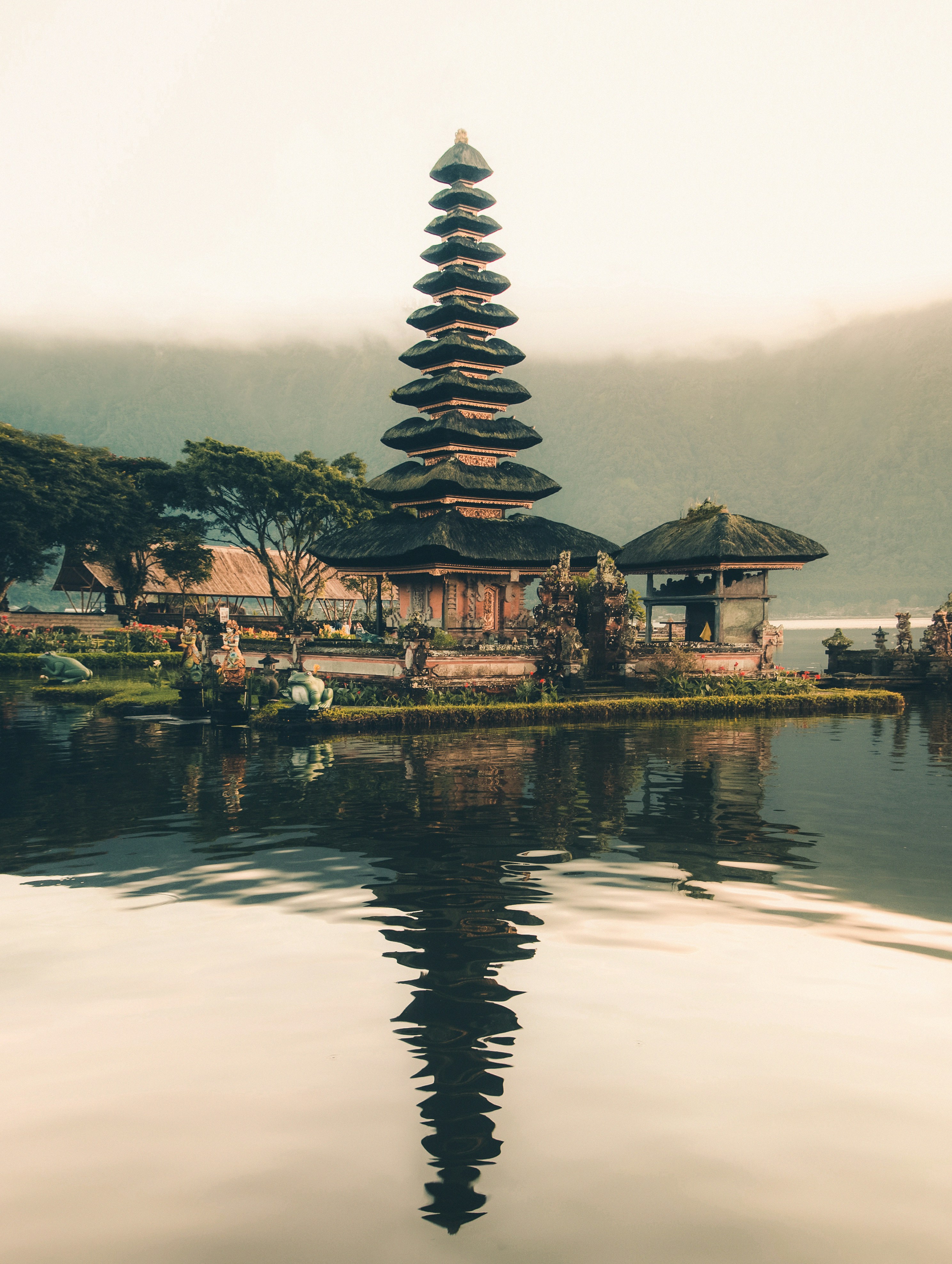 Bali temple at sunrise