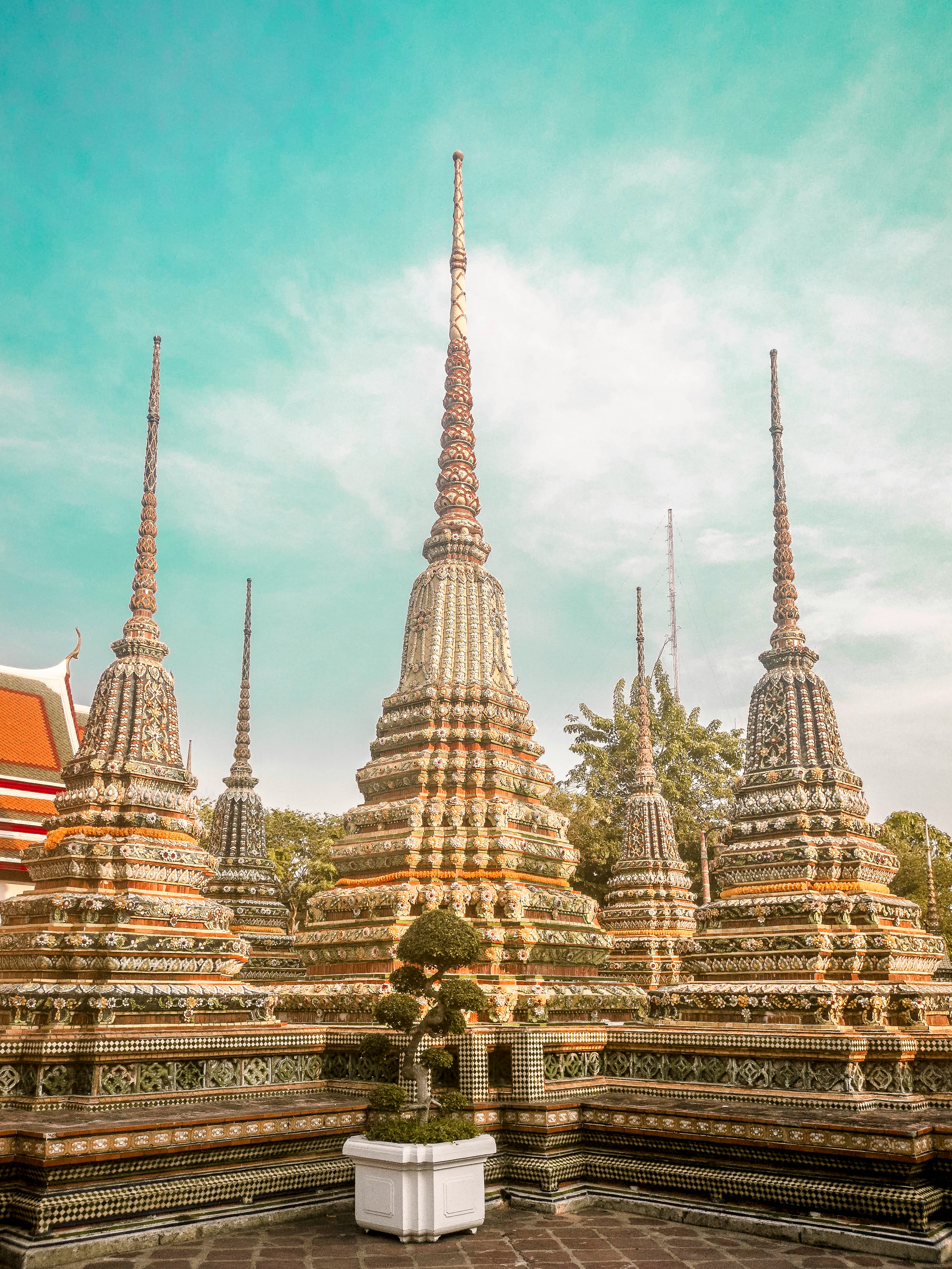 Bangkok temples and skyline