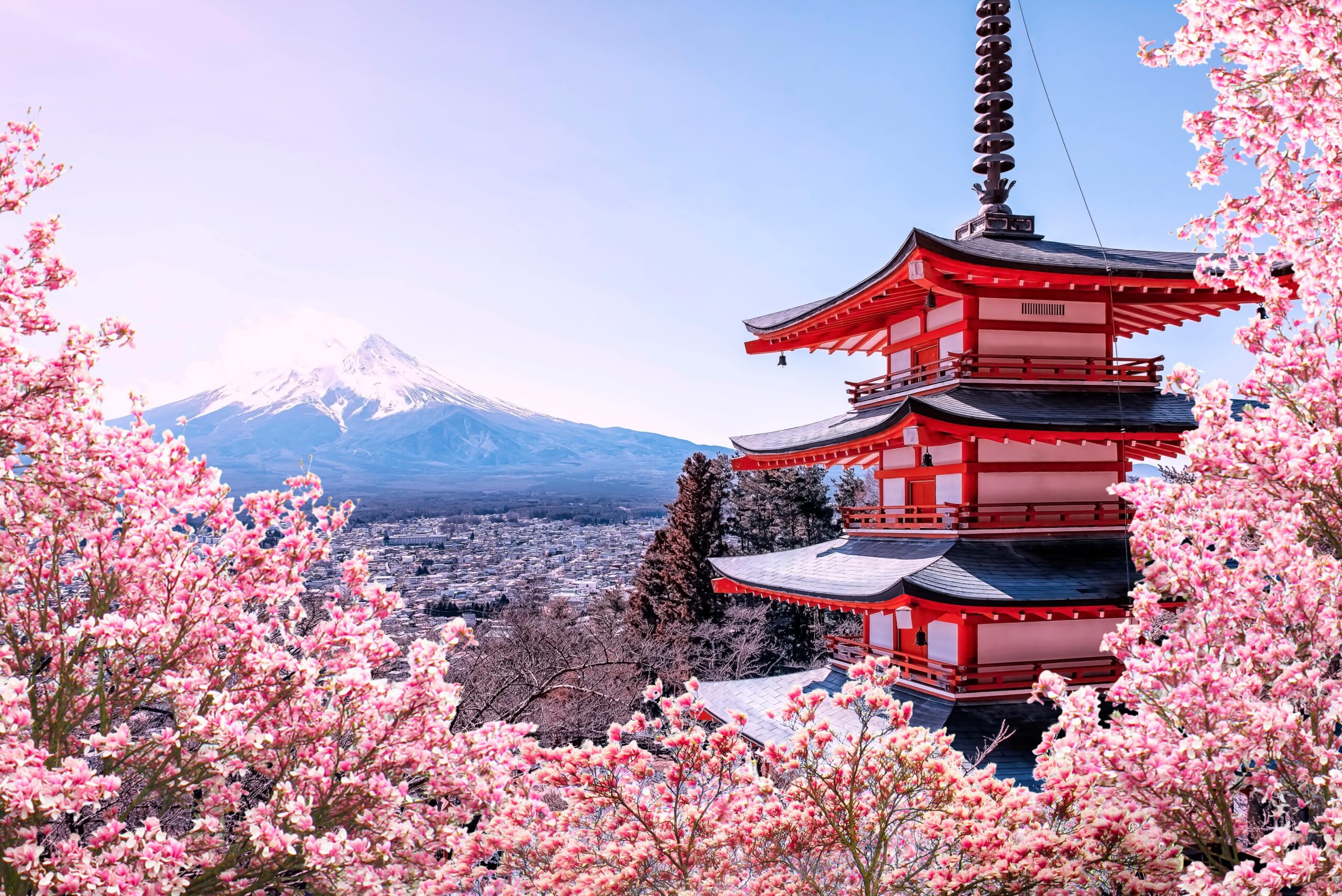 Japan cherry blossom pagoda luxury travel