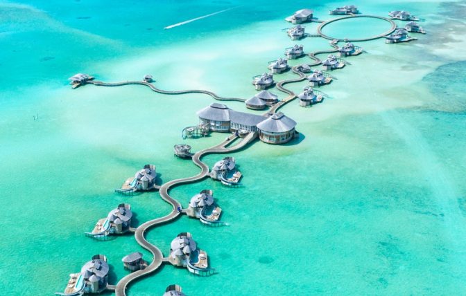 Overwater villas in the Maldives