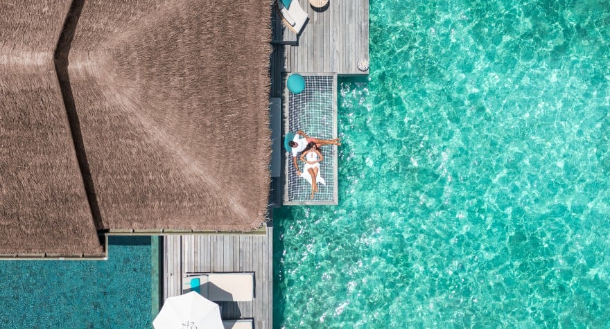 Maldives overwater villa honeymoon